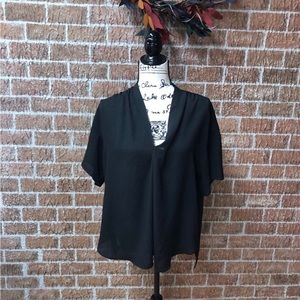 Worthington Barely Worn Women’s Black Short Sleeve Top Size M Item #PHK3285